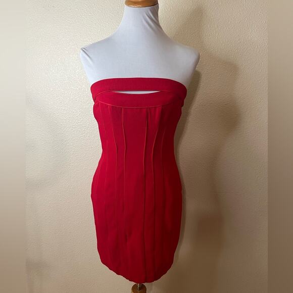 BCBGMaxAzria Dresses & Skirts - BCBGmaxazria Jean Corset Strapless Mini dress in Rio Red 4